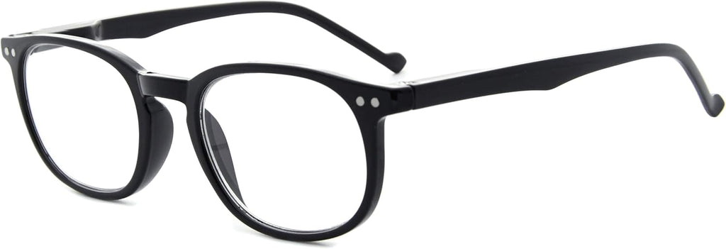Eyekepper Retro Reading Glasses for Women Reading Black Frame Mens Readers Eyeglasses