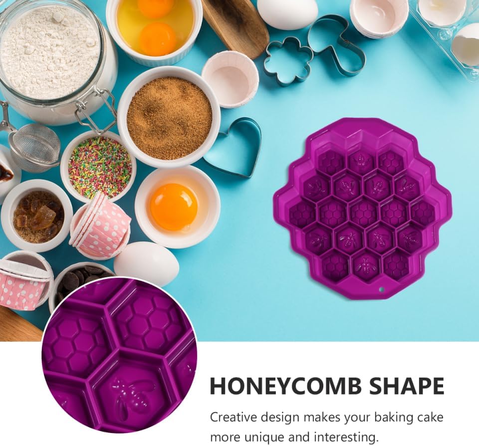 ABOOFAN Honeycomb Silicone Cake Mold 9X9.5 Inch Flexible Mini Cake and Soap Molds for Baking and Crafting Food-Grade Material