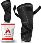 Knee Brace Compression Sleeve with Strap for Best Support & Pain Relief for Meniscus Tear, Arthritis, Running, Basketball, MCL, Jogging and Post Surgery Recovery for Men & Women (Black, XXL)