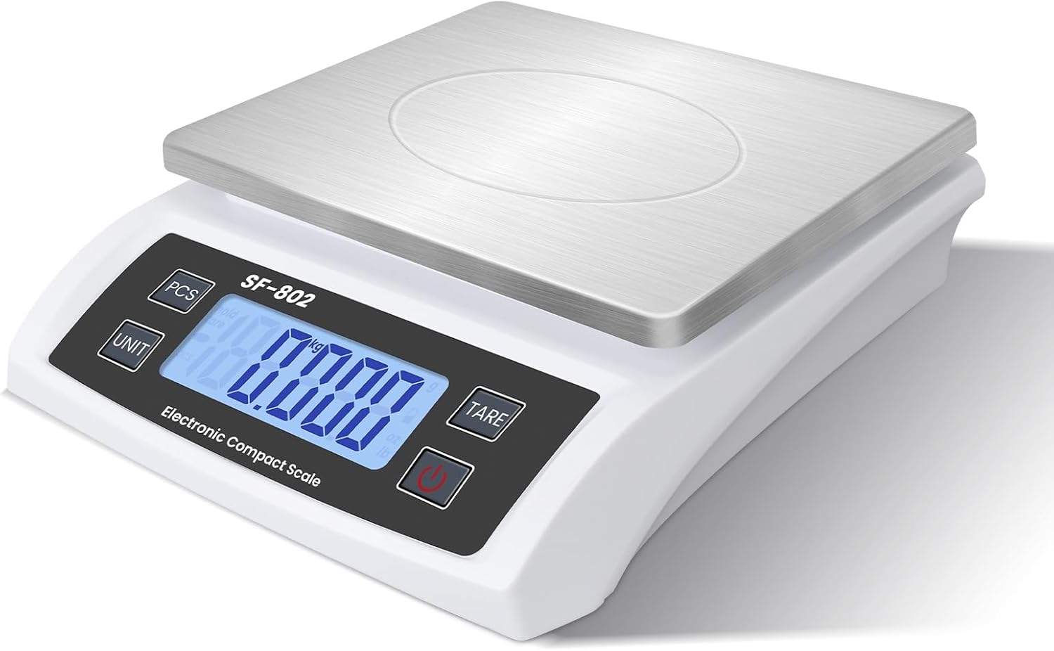 Digital Kitchen Scale 30kg/66lb Large Food Scale for Baking Cooking Stainless Bread Scale with LCD Display Counting Scales for Commercial(Color : Stainless White)
