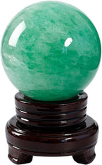 Crystal Decor Green Fluorite Crystal Ball with Stand Polished Divination Ball Decorative Sphere Stone Photography Quartz Crystal Sphere,6cm/2.4in