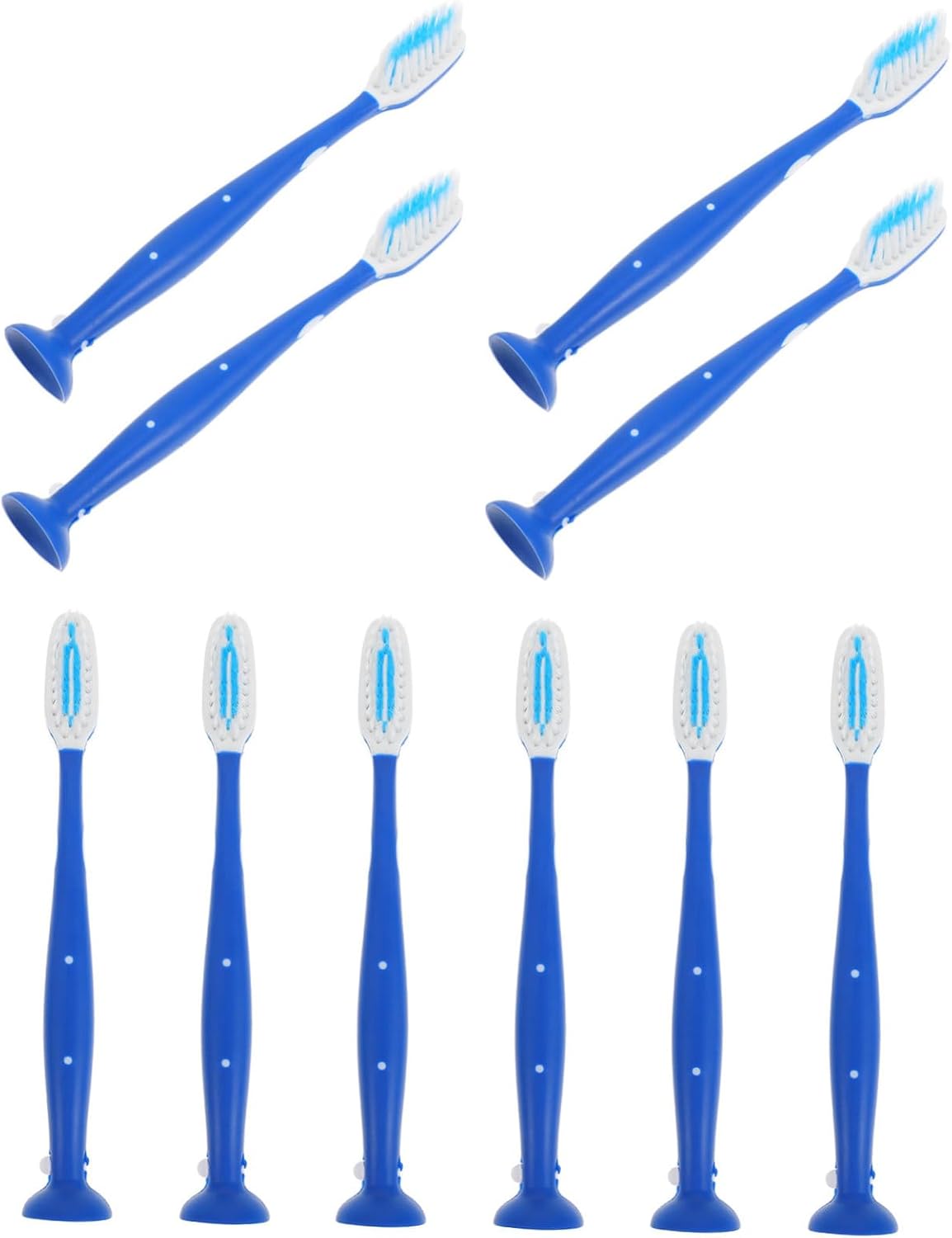 Didiseaon 10pcs Institutional Soft Bristle Toothbrush with Short Handle and Suction Cup Self Harm Prevention Design for Prisons Detention Centers and Mental Health Facilities Durable Teeth