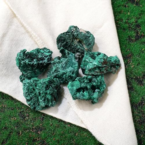 Apengshi 1.2-2'' Malachite Raw Stone Natural Crystal Healing Crystal and Stone Rough Rocks for Fountain Home Garden Decor Meditation