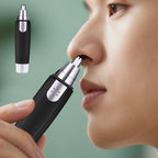 Waterproof Electric Nose Hair Trimmer - Battery-Operated Precision Grooming Tool for Men and Women, Portable and Easy to Clean, Ideal for Travel and Daily Use