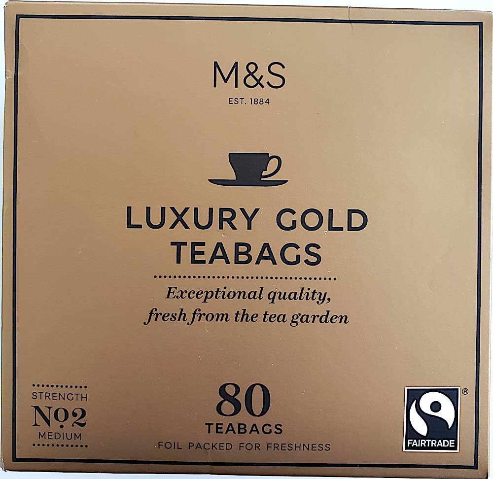 Marks and Spencer - Luxury Gold 80 Teabags 250g (1 Pack) - USA Stock