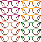 Eyekepper 12-Pack Spring Hinges Reading Glasses for Women Cute Readers Ladies +1.50