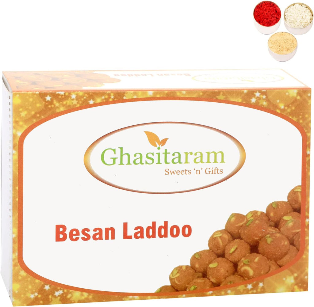 Ghasitaram Gifts Bhaidooj Gifts for Brothers - Ghasitaram's Special Besan Laddoo (200 GMS)