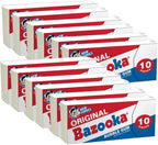 Bazooka Bubble Gum Individually Wrapped Pink Chewing Gum in Original Flavor - 10 Piece Wallet Packs (Pack of 12) - Fun Old Fashioned Candy for Kids