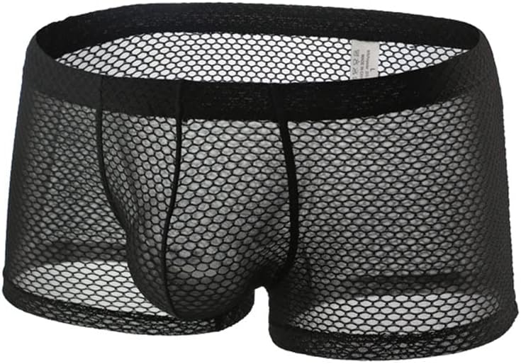 BaronHong Men's Mesh Sexy Boxer Briefs Breathable Underwear Low Rise Bulge Pouch Underwear