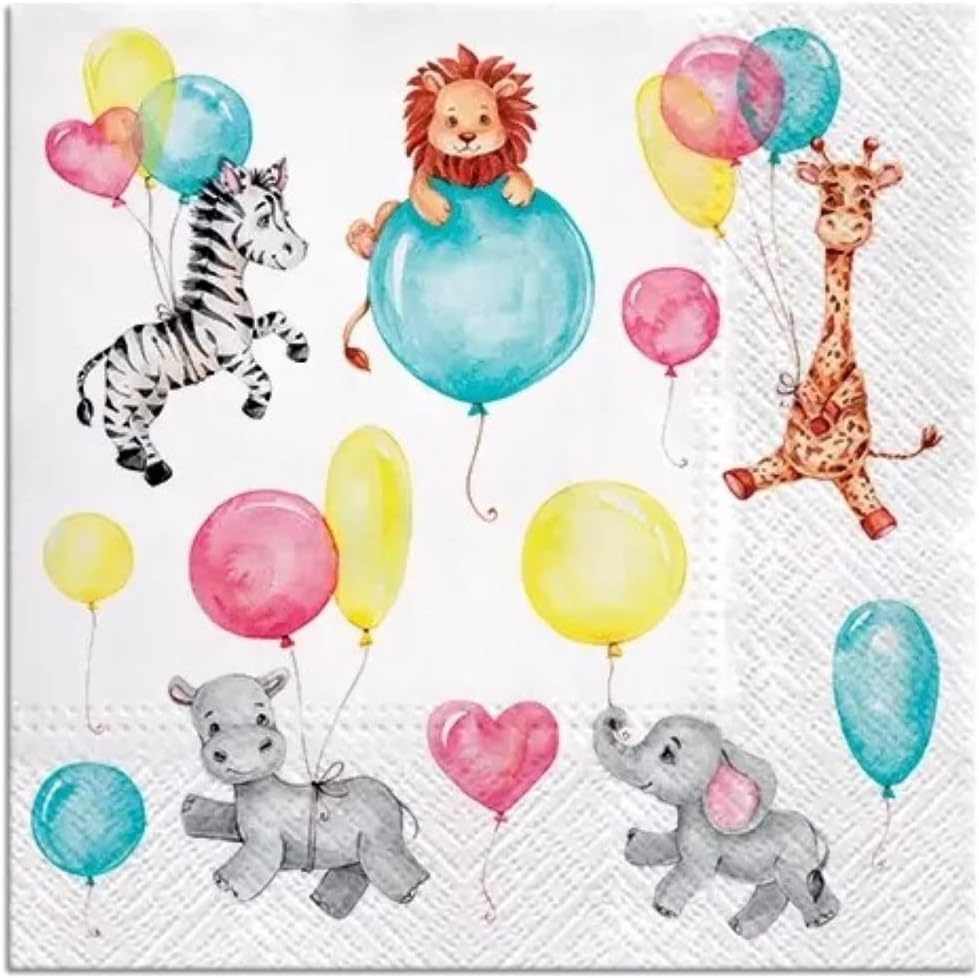AM Décor - 20 Count Soft 3-Ply Tissue Decoupage Luncheon Paper Napkins -13" x 13" (Unfolded) Child Fun