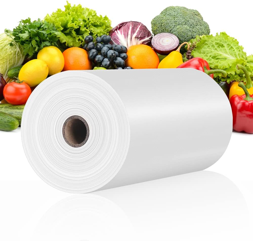 9.8 X 13.8 Inch Plastic Produce Bags Roll, 1000 Bags of 1 Big Roll for Fruits, Vegetable, Bread, Clear Kitchen Food Storage Bags (Medium)