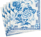 Entertaining with Caspari Cocktail Napkin, Blue and White, 20-Pack