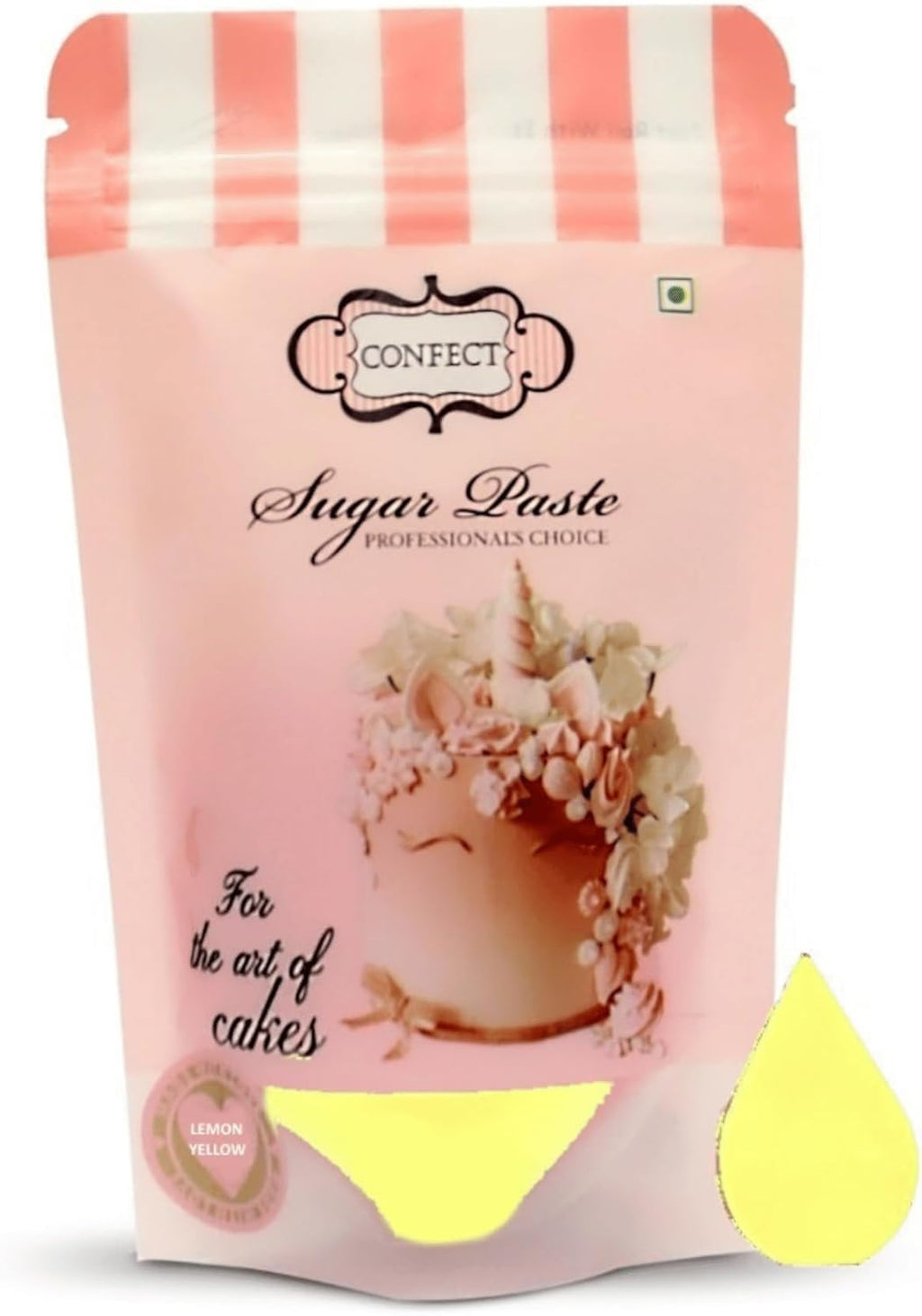 Confect Lemon Yellow Pastel Fondant for Cake Decorating | Fondant for Cakes, Smooth & Pliable Icing, Easy to Use for Decorating, Sculpting & Covering Cakes | Vegan, Gluten-Free, Nut-Free, Palm Oil-Free – 8.8 Oz