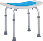 Homcom 6-Level Adjustable Curved Bath Stool Spa Shower Chair Non-Slip Design for The Elderly, Injured, & Pregnant Women