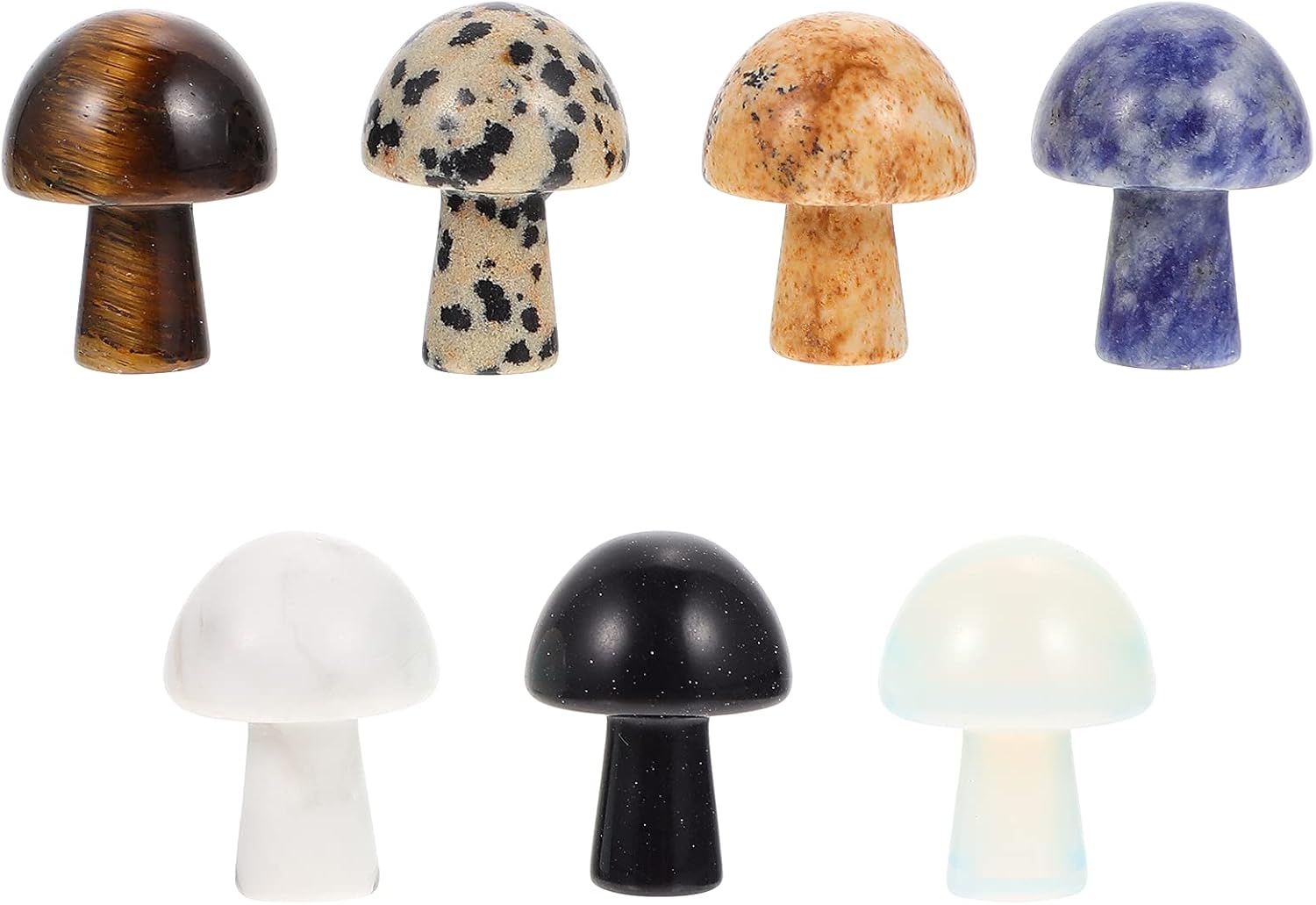 7pcs Gem Mushroom Ornament Mini Crystal Mushrooms Mushroom Figurine Birthday Landscape Figurine Fish Bowl Decorations Garden Decor Natural Rock and Roll Rhinestones