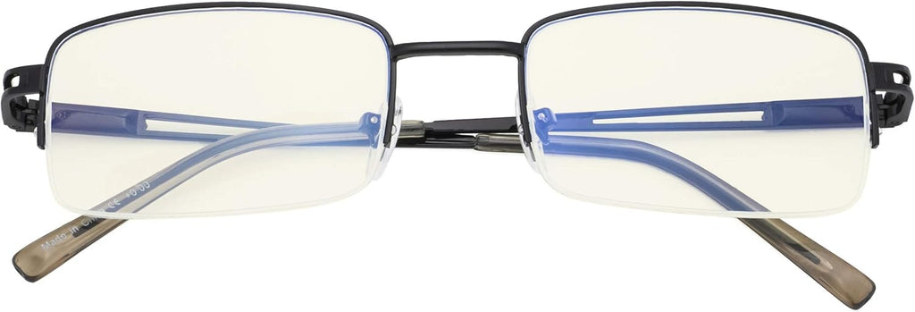 CessBlu Half-Rim Blue Light Filter Glasses Anti Screen Glare UV Rays for Men Women Reading Computer
