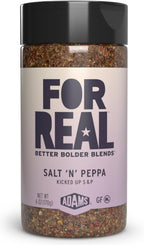 FOR REAL Salt 'N' Peppa Seasoning - 5 Pepper & 5 Salt Blend for Steak, Eggs, Chicken & More - Gluten Free, Kosher, No Seed Oils or MSG - Bold Twist on Classic S&P - 6oz