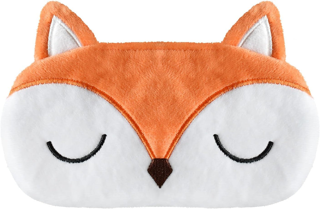 Cute Sleep Masks Cartoon Animal Fox Eye Masks Soft Plush Sleeping Mask Travel Blindfold Eye Shade for Women Men (Fox)