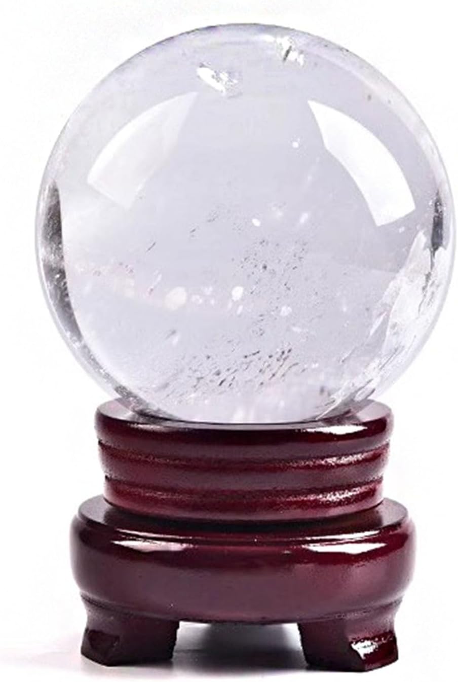 Handcrafted Crystal Ball with Stand,Natural Clear Quartz Stone Ball for Feng Shui Divination,Photography Prop Elegant Home Party Decor,1.57"(4cm)