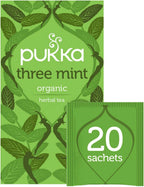 Pukka Organic Tea Bags, Three Mint Herbal Tea, 20 Tea Bags