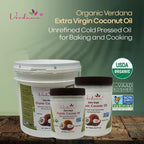 Verdana Organic Extra Virgin Coconut Oil, Food Grade, Unrefined Cold Pressed, USDA Organic, 1 Gallon, Bulk Value Size for Cooking, Baking & Soap Making