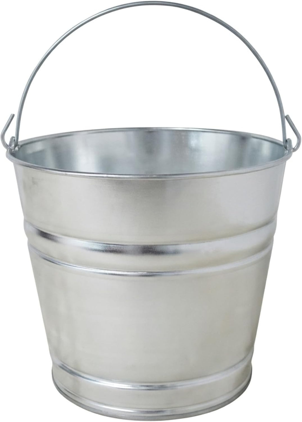 2 Gallon Natural Galvanized Steel Bucket/Pail with Handle | for Kitchen, Outdoor, Camping, Champagne Drink Cooler Storage Ice Pails, Succulents, Home Parties Bar Cooling Supplies, 8 Quarts