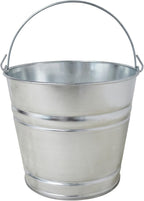 2 Gallon Natural Galvanized Steel Bucket/Pail with Handle | for Kitchen, Outdoor, Camping, Champagne Drink Cooler Storage Ice Pails, Succulents, Home Parties Bar Cooling Supplies, 8 Quarts