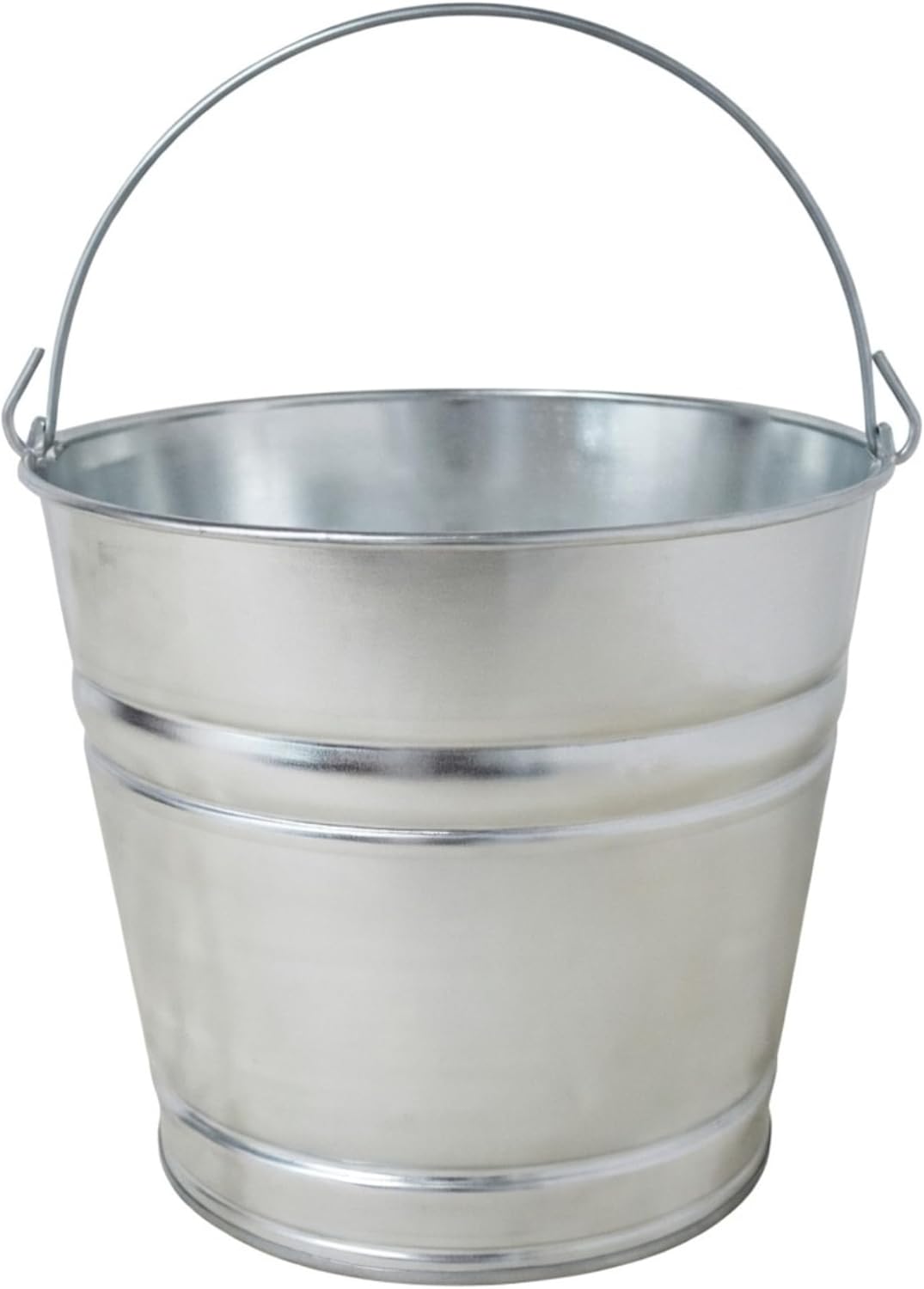 2 Gallon Natural Galvanized Steel Bucket/Pail with Handle | for Kitchen, Outdoor, Camping, Champagne Drink Cooler Storage Ice Pails, Succulents, Home Parties Bar Cooling Supplies, 8 Quarts