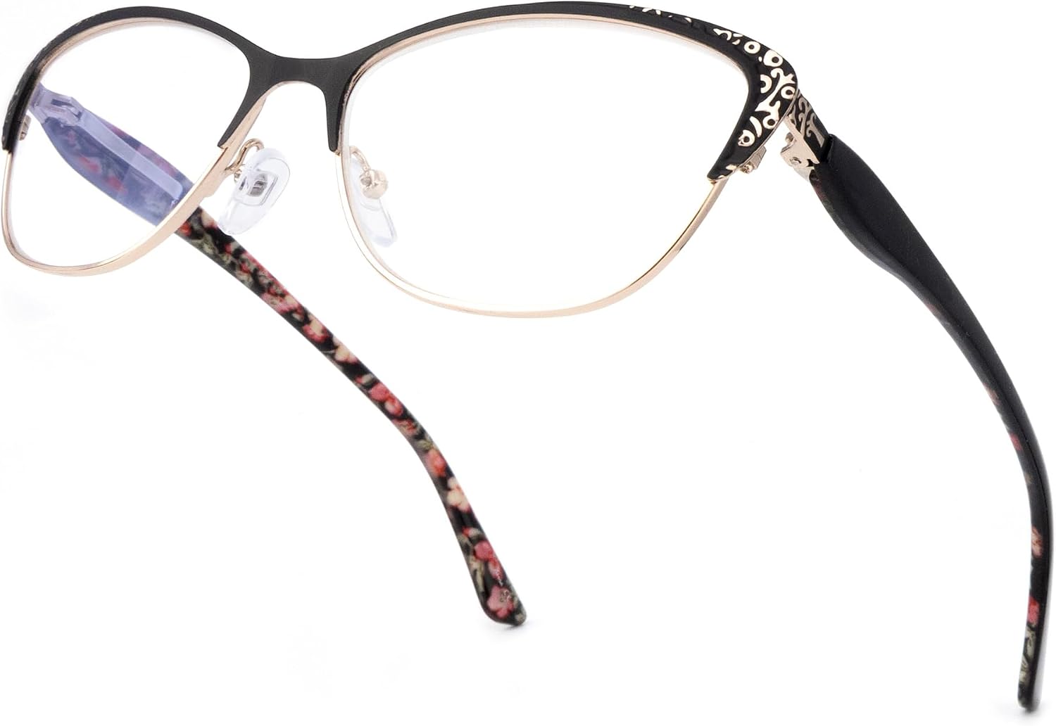 SKYWAY Women's Reading Glasses Elegant Blue Light Blocking Readers Computer Glasses Eyewear Black 2.0x