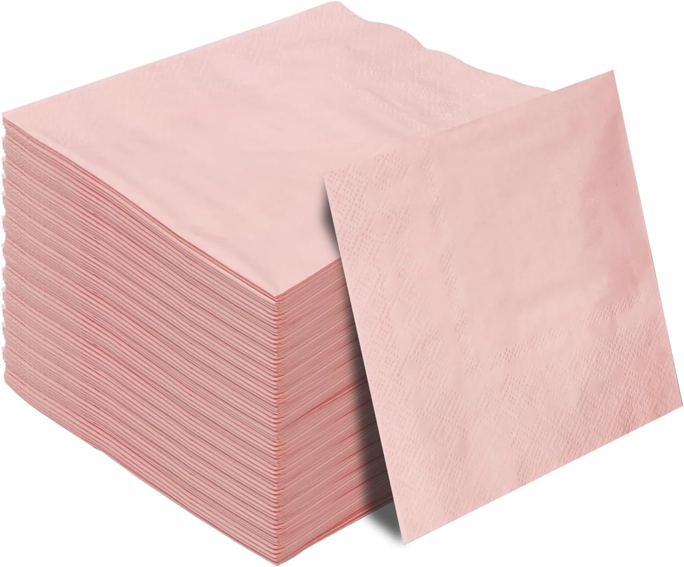 50 Pieces 2-ply Light Pink Napkin Disposable Cocktail Napkins Beverage Napkins Dessert Napkins Paper Napkins for Wedding Birthday Party Paper Dinner Napkins