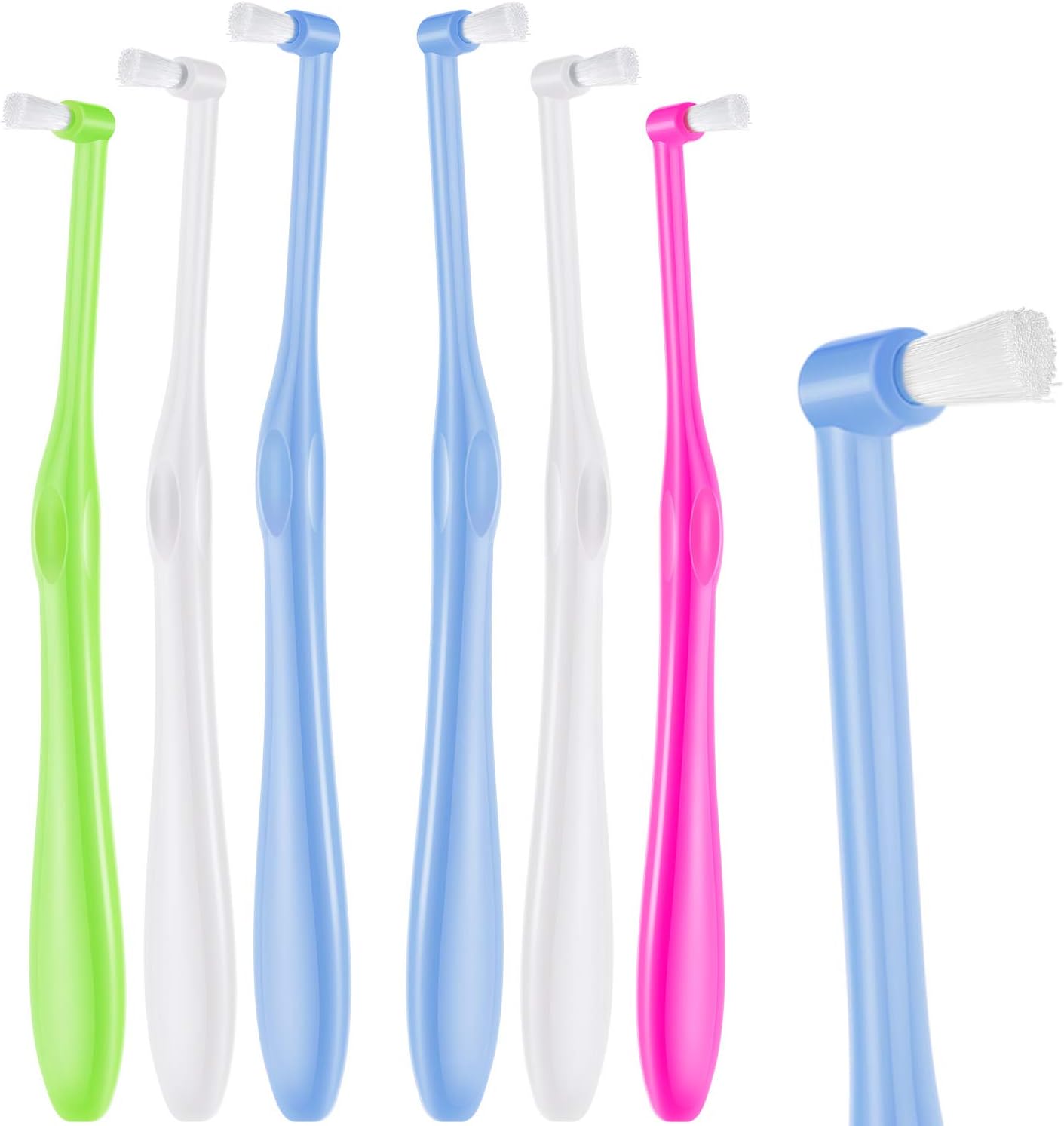 Boao 6 Pieces Tuft Toothbrush Tufted End-tuft Soft Trim Single Compact Interdental for Detail Cleaning Tapered Brush(Cyclinder Brush)