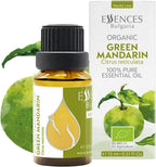 Essences Bulgaria Organic Green Mandarin Essential Oil 0.51 Fl Oz 15ml Citrus reticulata - 100% Pure and Natural Undiluted Therapeutic Grade Aromatherapy Diffuser Humidifier Candle Making Body Oil