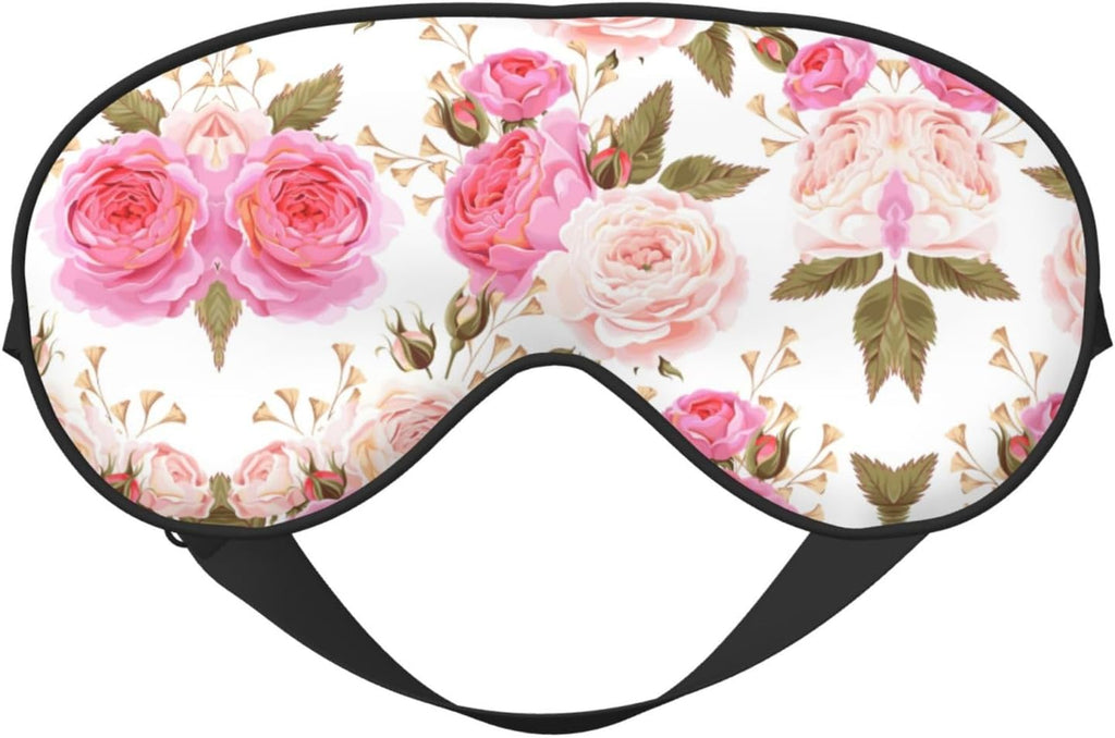 Floral Flower Rose Pink Eye Mask for Ultimate Sleep Comfort - Adjustable, Breathable & Stylish -Perfect for Light Sensitivity, Insomnia