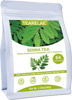 TEARELAE - Senna Tea, Hojas de Sen - Premium Indian Senna Leaves Tea Bags,1.5g x 64 Count - Relieve Constipation, Aid in Digestion - Caffeine-Free, Non-GMO
