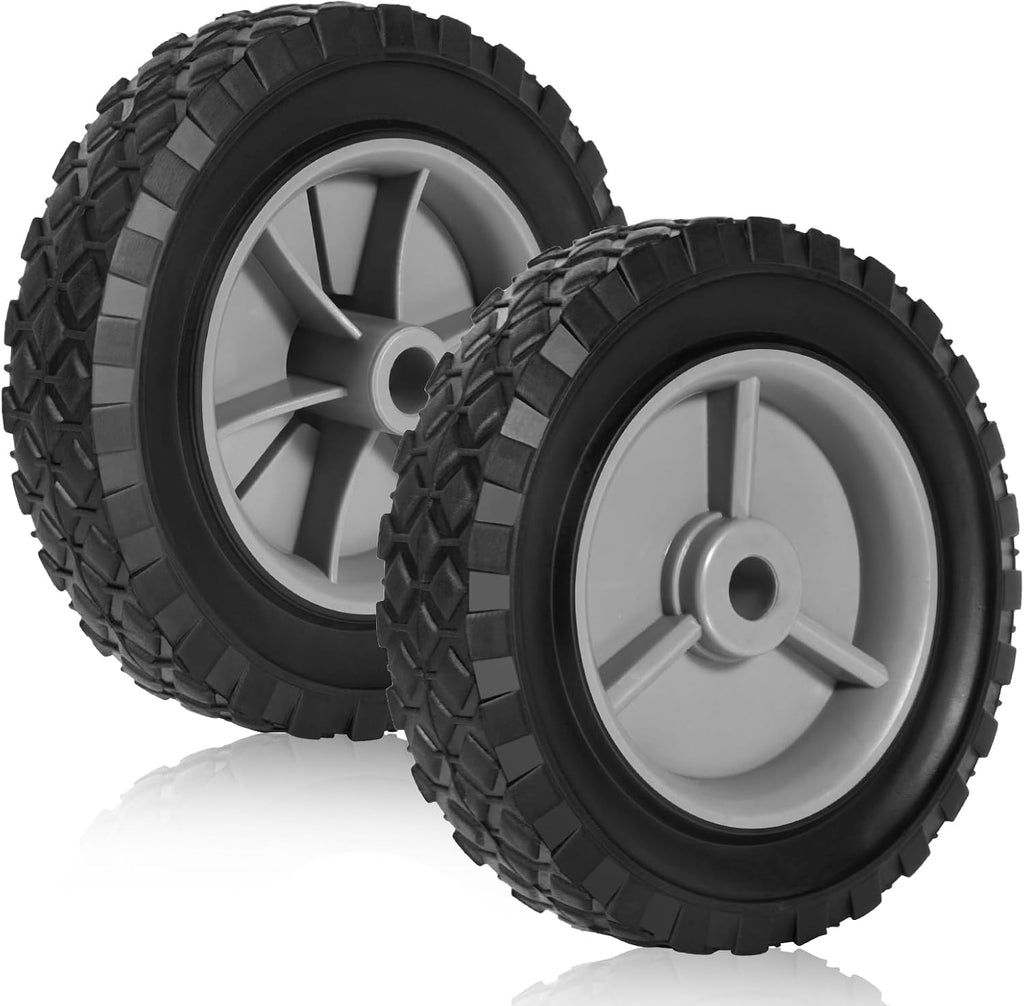 6 inch Heavy-Duty Rubber Wheels 2-Pack w/1/2 Bore, 1-1/2 Wide, 100LB Capacity - Fits Oregon 72-106, Craftsman, MTD, Radio Flyer, BBQ Carts（Gray）