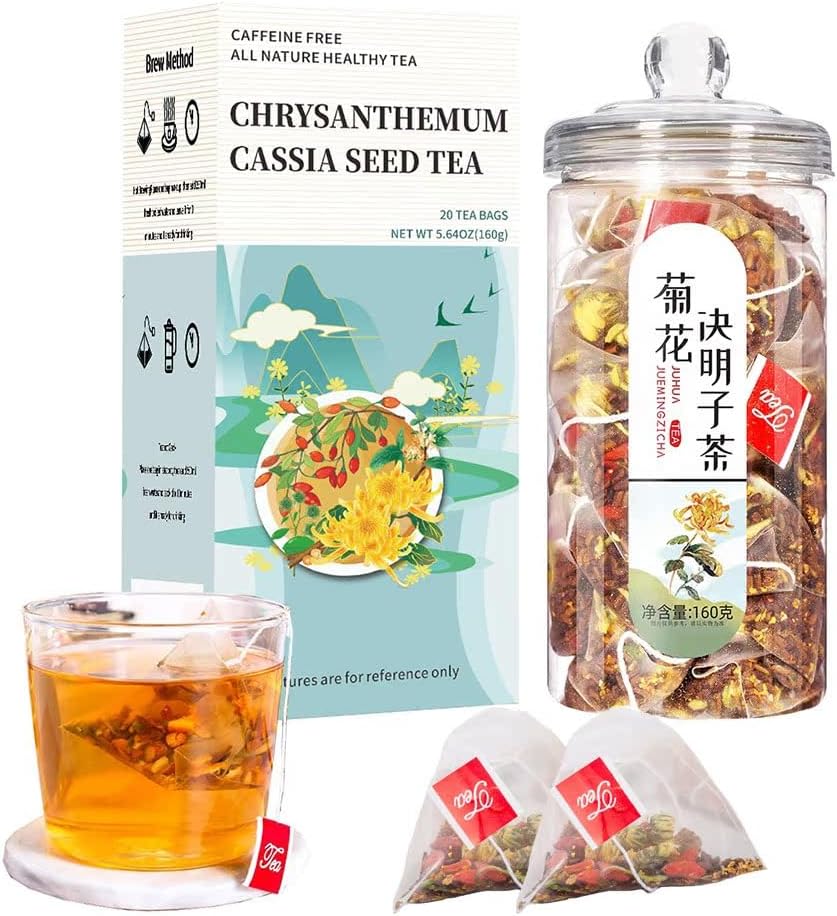 Chrysanthemum Cassia Seed Tea Bags, Chinese Eye Liver Tea, Burdock Root Wolf-berry Honeysuckle Osmanthus Mixed Herbal Floral Tea Bags
