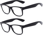 2 Pairs Vintage Retro Inspired Clear Lens Reading Glasses Full Lens Reader for Men and Women