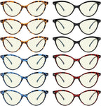 Eyekepper 12 Pack Blue Light Blocking Reading Glasses Cat-eye Pattern Computer Readers for Women +1.75