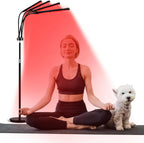180LEDs Red Light Lamp with Stand, 660nm & 850nm & 940nm Red LED Lights with 4 Heads, Infra Light Lamps with Timer, Near Infrared Lamp for Home Use