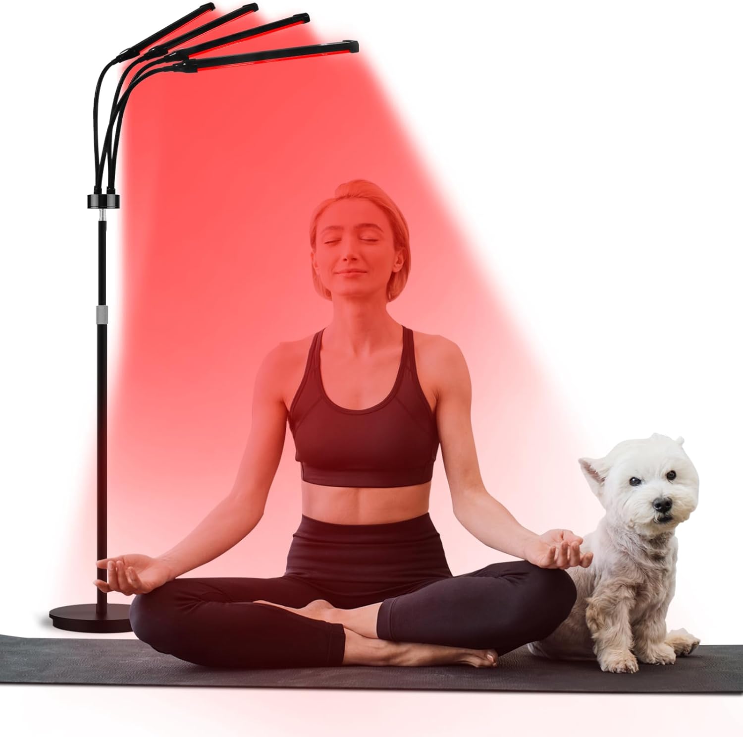 180LEDs Red Light Lamp with Stand, 660nm & 850nm & 940nm Red LED Lights with 4 Heads, Infra Light Lamps with Timer, Near Infrared Lamp for Home Use