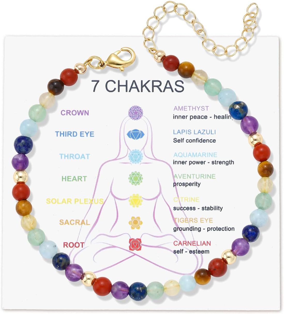 Triple Threat Protection Anxiety Relief Gifts for Women,Natural Healing Crystal Bracelet Evil Eye Jewelry for Her Friends