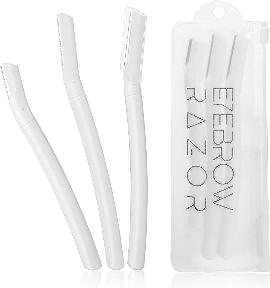 3Pcs Eyebrow Razor Trimmer, Multipurpose Exfoliating Dermaplaning Home Skin Care Safety Tool, Professional Facial Hair Removal,Shaver and Eyebrow Shaper For Women & Man