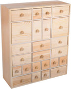 Vencer Wooden Countdown to Christmas Advent Calendar Storage Organizer with 24 Drawers,Jewelry Box,Desktop Organizer,DIY Unfinished Wood,Measures 14in x 12in x 4.3in,VYO-021