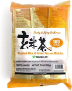MAEDA-EN Genmai-cha with Matcha Roasted Rice and Green 100 Tea Bags Powder Japanese Origin Green Tea Leaves Individually Wrapped Teabags 18554 1pk