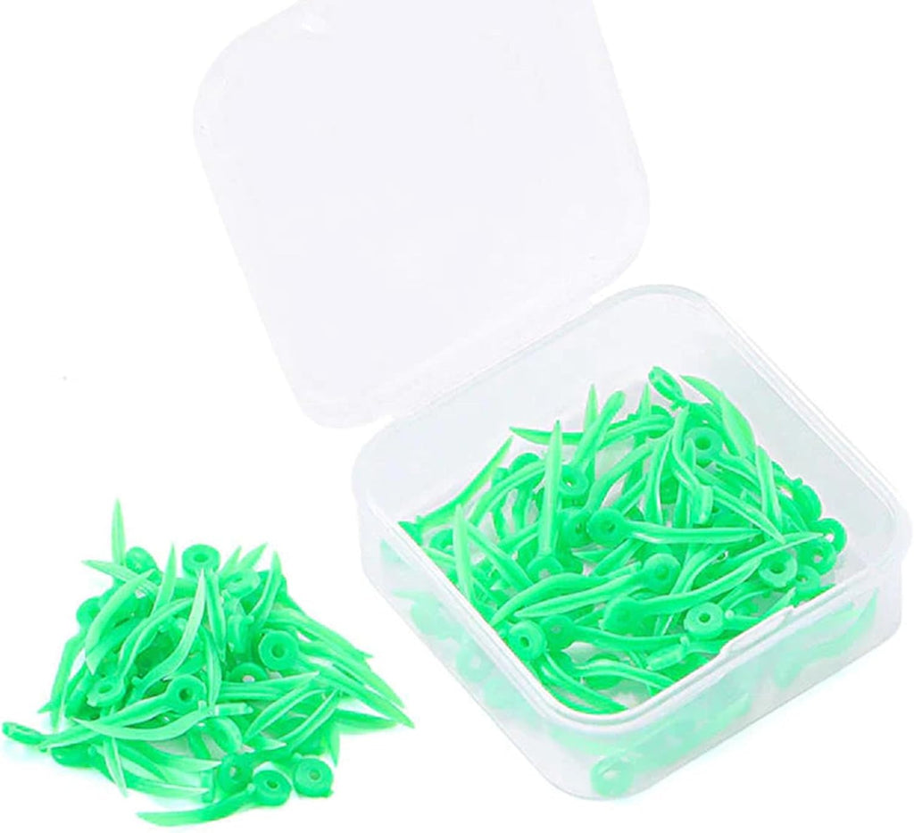 LA MIERE 100/Box Diastema Wedges, Disposable Plastic Poly-Wedges Dental Fixing Wedge with Hole, Compress on Entry and Flare Upon Small : 13mm (Green)