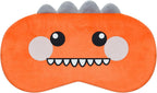 Cute Sleep Masks Cartoon Dinosaur Eye Mask Plush Sleeping Mask & Travel Blindfold - Funny Novelty Eye Shade for Women Men (Orange Dinosaur)