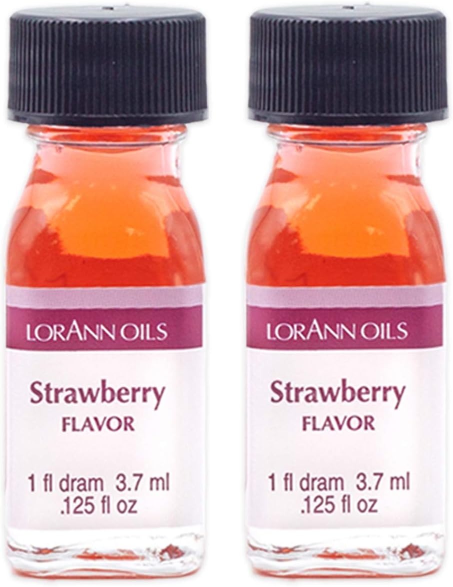 LorAnn Oils Super Strength Flavoring - Used For Candy Making, Flavoring, Baking, Hard Candy, & Flavor Oils - Bold, Natural Flavors 4X Stronger Than Extracts - Strawberry, Pack of 2, 0.125 fl oz