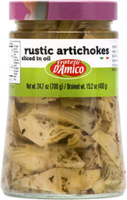 FRATELLI D'AMICO - Rustic Sliced Artichokes in Oil, Premium Quality, Chef Selected, Large Jar : 24.7oz (700 g), Antipasto, Non GMO Italian Premium Brand, Product of Italy