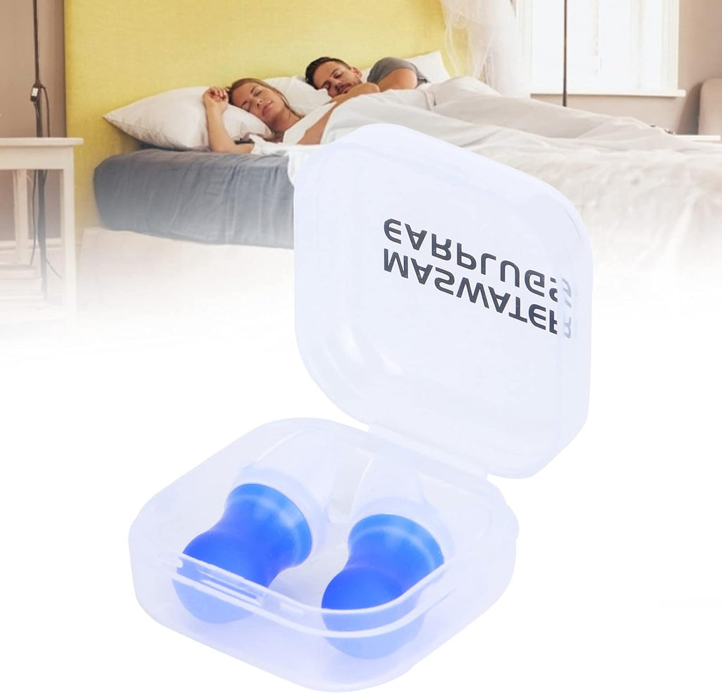 Gavigain 2Pcs Waterproof Silicone Ear Plugs,Noise Reduction Silicone Protective Earplug for Sleeping Swimming Flying (Blue)