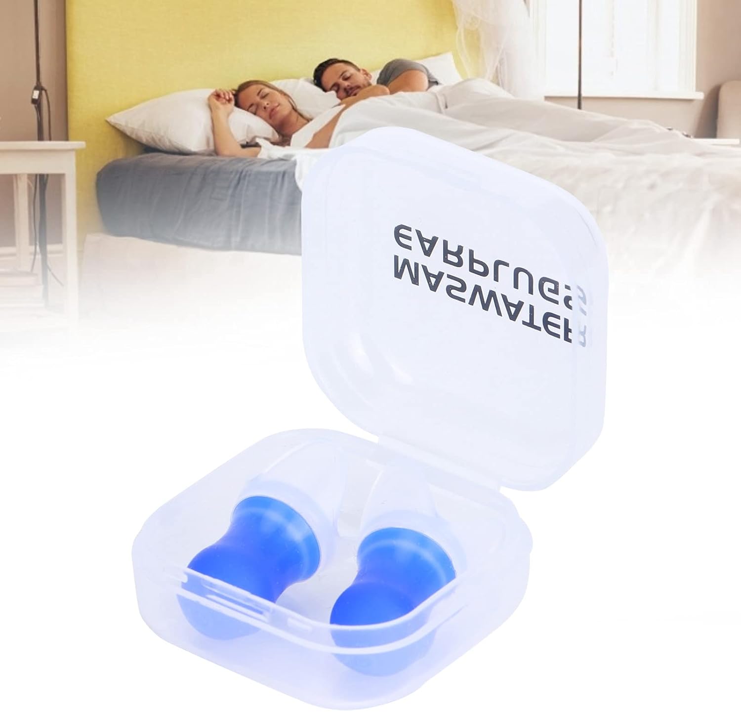 Gavigain 2Pcs Waterproof Silicone Ear Plugs,Noise Reduction Silicone Protective Earplug for Sleeping Swimming Flying (Blue)